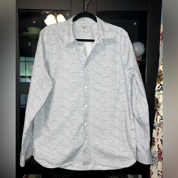 Jack Spade Other - Jack Spade Bleecker Street White and Navy Abstract X Print Button-Down Shirt EUC
